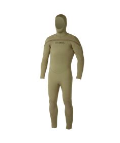 XCEL Military Diver 7/6mm TDC Semi-Dry Hooded Fullsuit - Crocodile