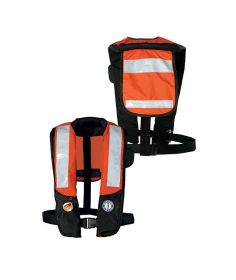 Mustang Survival Inflatable PFD with HIT (Auto Hydrostatic) with SOLAS Reflective Tape - Orange/Black - Adult Universal