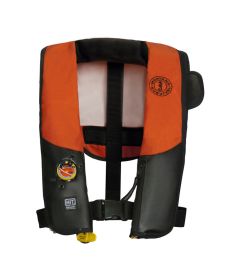 Mustang Survival Inflatable PFD with HIT (Auto Hydrostatic) with Customizable Back Flap for Law Enforcement - Orange/Black - Adult Universal