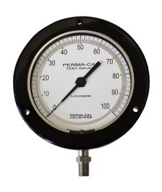Perma-Cal 4.5 in. Precision Test Gauge 0.25% Accuracy, Front Flange, Black Case, PER-101FTMXXA21