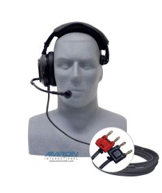 Amron Deluxe Headset Single Muff with Dual Banana Plugs 2401SM-28