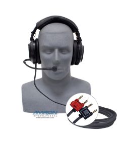 Amron Deluxe Headset with Boom Mic and Dual Banana Plugs 2401-28 