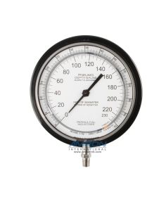 Perma-Cal 6IN. RF PNEUMO GAUGE; .25% ACC FS;  70 MSW/230 FSW; BLK; 1/4 MNPT BTM FTG