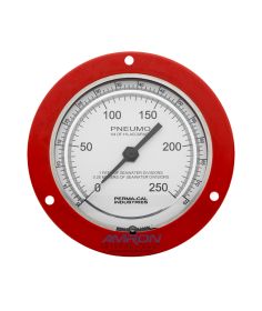 Perma-Cal 4.5in. Pneumo Depth Gauge 0.25% Accuracy 250 FSW / 76 MSW - Red