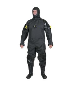 Ansell Viking™ Haztech Black Thermoplastic Polyurethane Dry Suit with Latex Surveyor Hood - 23066B00561000