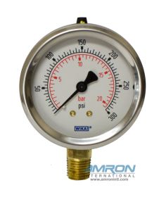Wika Model 212.53 Bourdon Tube Dry Case Pressure Gauge 2.5 in 0-300 PSI 1/4 in