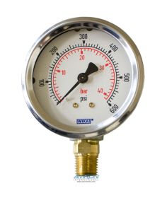 Wika Model 212.53 Bourdon Tube Dry Case Pressure Gauge 2.5 in 0-600 PSI 1/4 in