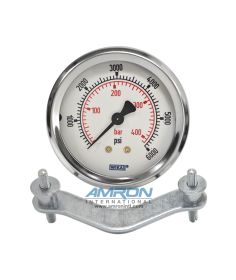 Wika Model 212.53 Bourdon Tube Dry Case Pressure Gauge 2.5 in. 0-6000 PSI 1/4 in. NPT - Center Back Mount - No Flange WIKA-52079791
