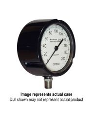 Perma-Cal 4.5 In. Dial Compound Process Turret Gauge 1% Accuracy Full Scale, 0.5% Accuracy Mid Scale, Black Case, 30 INHG-0-30 PSI