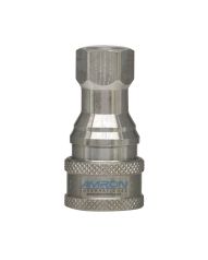 Dixon 2HF2-S-LS - H-Series ISO-B Poppet Valve Female Threaded Coupler 1/4 In. Body X 1/4 In. FNPT - 303 SS W/Locking Sleeve