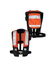 Mustang Survival Inflatable PFD with HIT (Auto Hydrostatic) with SOLAS Reflective Tape - Orange/Black - Adult Universal