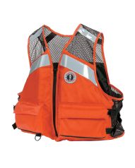 Mustang Survival Industrial Mesh Vest with SOLAS Reflective Tape - Orange - Small/Medium