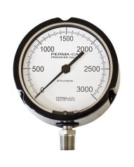 Perma-Cal 4.5 in. Standard Process Turret Gauge 1% Accuracy Full Scale, 0.5% Accuracy Mid Scale High Pressure, Black Case