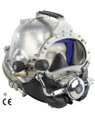 Kirby Morgan 37SS Stainless Steel Commercial Diving Helmet with Male Waterproof Connectors 500-101