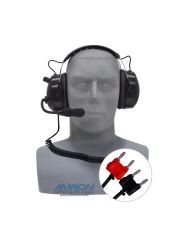 Amron International Model 2460-28 Standard Operator Headset with Boom Mic and Dual Banana Plugs