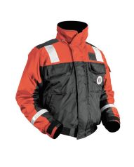 Mustang Survival Classic Flotation Bomber Jacket with SOLAS Reflective Tape - Orange/Black