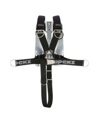 Apeks Deluxe Webbed Harness w/ Plate in Black / Grey, BT1360110, BT1370110