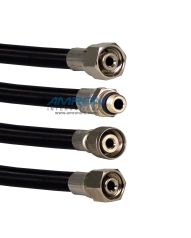 Amron LP4 Hose Assembly Low Pressure Breathing Hose for Divers with Diver and Supply Fittings, 1/4" ID, 400 PSI WP - Price Per Inch