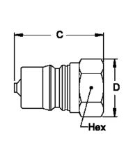Hansen LL3-K21 - 3-HK 3/8 in. FNPT Plug in Stainless Steel (303)