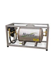 Nuvair NUV-7082-SS Framed 30 Gallon Horizontal ASME Low Pressure Volume Stainless Steel Tank with Filtration