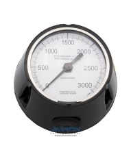 3.5 IN TURRET PROCESS GAUGE; POINTER DAMPENING; 0-3000PSI; BLACK CASE; 1/4IN NPT BACK FITTING