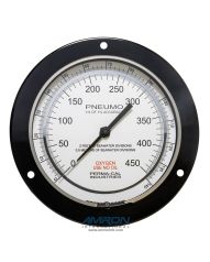 Perma-Cal 6IN. FF PNEUMO GAUGE; .25% ACC FS;  140 MSW/450 FSW; BLK; 1/4 MNPT BK FTG