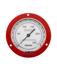 Perma-Cal 4.5in. Pneumo Depth Gauge 0.25% Accuracy 250 FSW / 76 MSW - Red