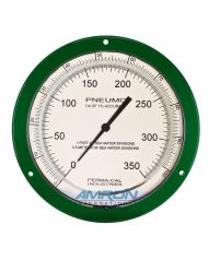 Perma-Cal 8.5-Inch Pneumo Depth Gauge 0.25% Accuracy 350 FSW / 100 MSW - Green PER-208FTM90G01