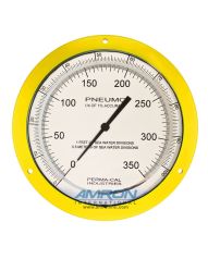 Perma-Cal 8.5-Inch Pneumo Depth Gauge 0.25% Accuracy 350 FSW / 100 MSW - Yellow PER-208FTM90Y01