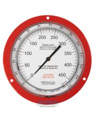 Perma-Cal 8.5IN. FF PNEUMO GAUGE; .25% ACC FS;  140 MSW/450 FSW; RED; 1/4 MNPT BK FTG PER-208FTM91R01-O