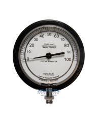 Perma-Cal 4.5IN. RF PNEUMO GAUGE; .50% ACC FS;  100 FSW; BLK; 9/16-18 UN BTM FTG