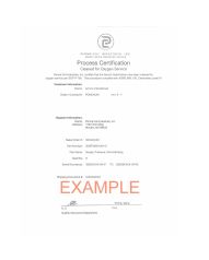 Perma-Cal Oxygen Clean Certificate