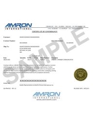 Amron Certificate of Conformance QA-FRM-010
