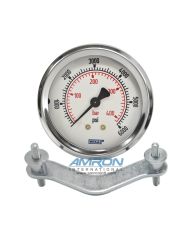 Wika Model 212.53 Bourdon Tube Dry Case Pressure Gauge 2.5 in. 0-6000 PSI 1/4 in. NPT - Center Back Mount - No Flange WIKA-52079791