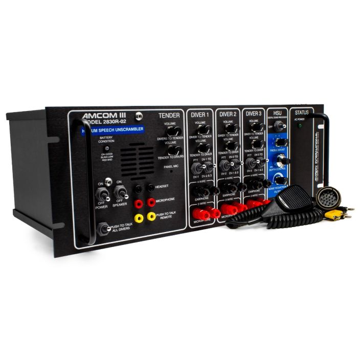 Amron 2830R-02 AMCOM III Three-Diver Rack Mount Communicator with DSP3 Helium Speech Unscrambler (Replaces 2830R/24/26DSP3)