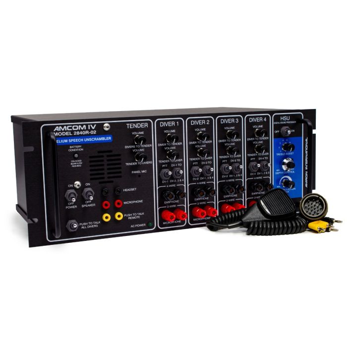AMCOM IV Four-Diver Rack Mount Communicator with DSP3 Helium Speech Unscrambler (Replaces 2840R/24/26DSP3) 2840R-02