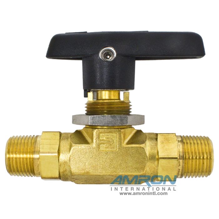 Parker Two Way BSeries Ball Valve 3/8 inch MNPT PCTFE Seat Brass