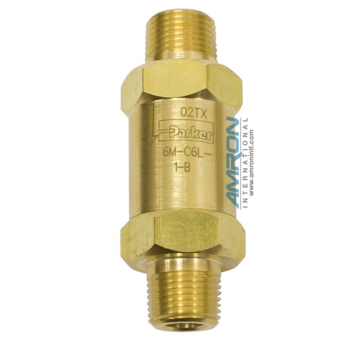 Parker CSeries Check Valve 3/8 MNPT 1 PSI Brass 6MC6L1B Amron