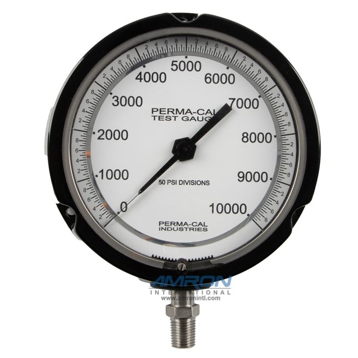Perma-Cal 4.5IN. TURRET TEST GAUGE; .25% ACC FS;  0-10000 PSI; BLK; 1/4 MNPT BTM FTG PER-101TTM17A21