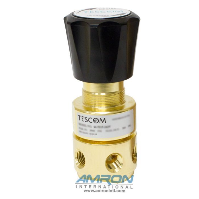 Tescom 44-5213-243V Pressure Reducing Regulator Brass, 1/4 FNPT, Inlet 3500 PSIG, Outlet 2-250 PSIG, Cv 0.15, Venting