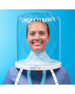 Amron International 8891-03S Non-Invasive Ventilation Helmet Assembly with Untrimmed Silicone Neck Seal, Neck Ring with O-Ring, Multi-Purpose Access Port, and Retaining Straps