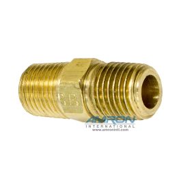 Parker Hex Nipple 1/4 inch NPT - Brass - 216P-4 | Amron International